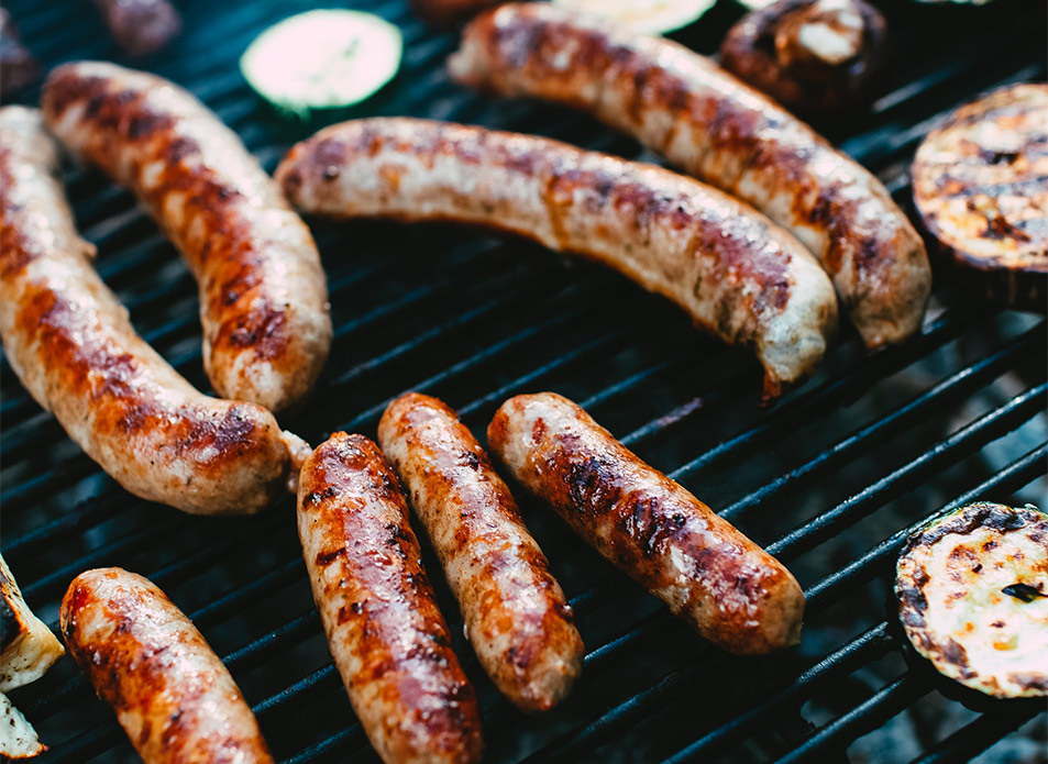 Bratwurst auf dem Grill Metzgerei Rückert