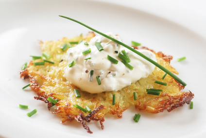 Kartoffelrösti Kräuter-Quark und Gemüse Metzgerei Rückert